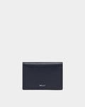 Capitol Card Holder in Navy Blue Grained Leather