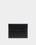 Capitol Flap Bag in Black Grained Leather
