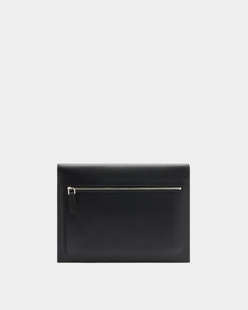 Capitol Flap Bag in Black Grained Leather