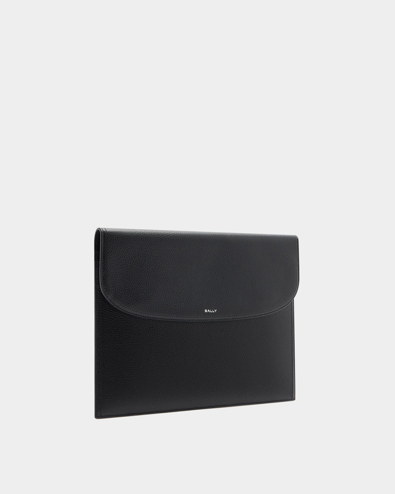 Capitol Flap Bag in Black Grained Leather