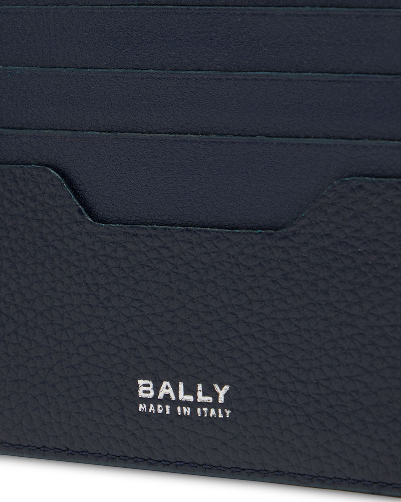 Capitol Wallet in Navy Blue Grained Leather