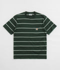 Carhartt Aiken Pocket T-Shirt in Aiken Stripe and Conifer