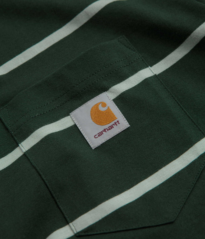Carhartt Aiken Pocket T-Shirt in Aiken Stripe and Conifer