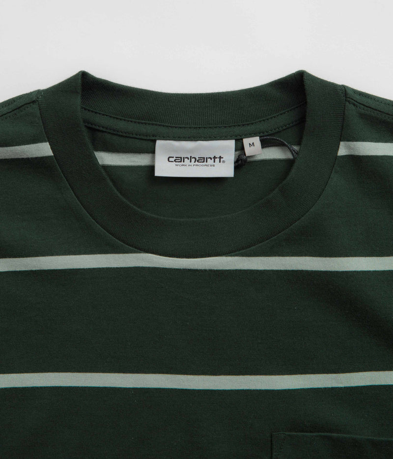 Carhartt Aiken Pocket T-Shirt in Aiken Stripe and Conifer