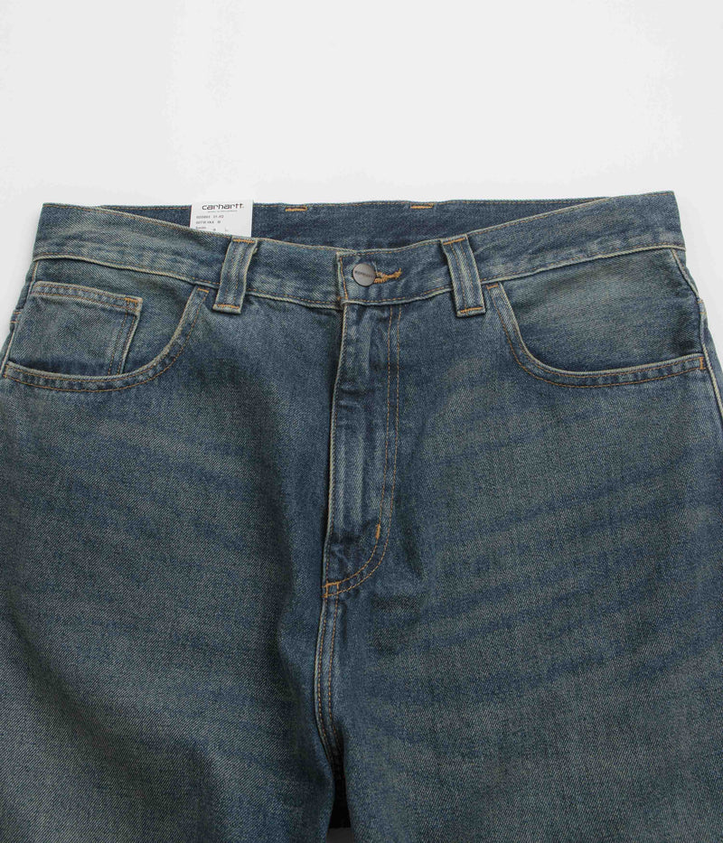Carhartt Brandon Pants in Blue Worn Used Wash