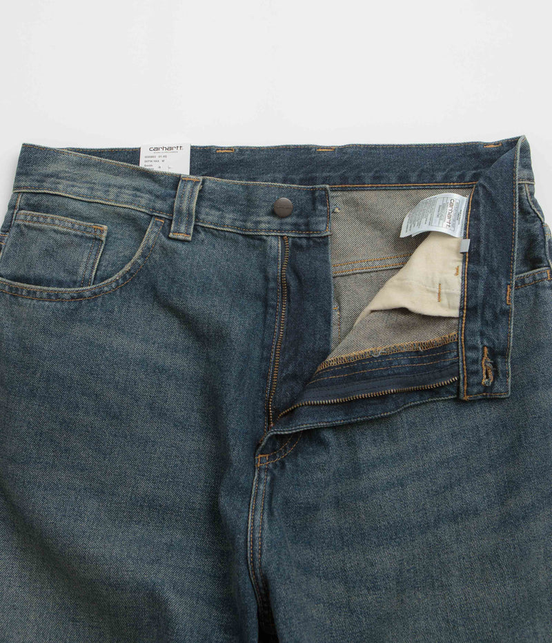 Carhartt Brandon Pants in Blue Worn Used Wash