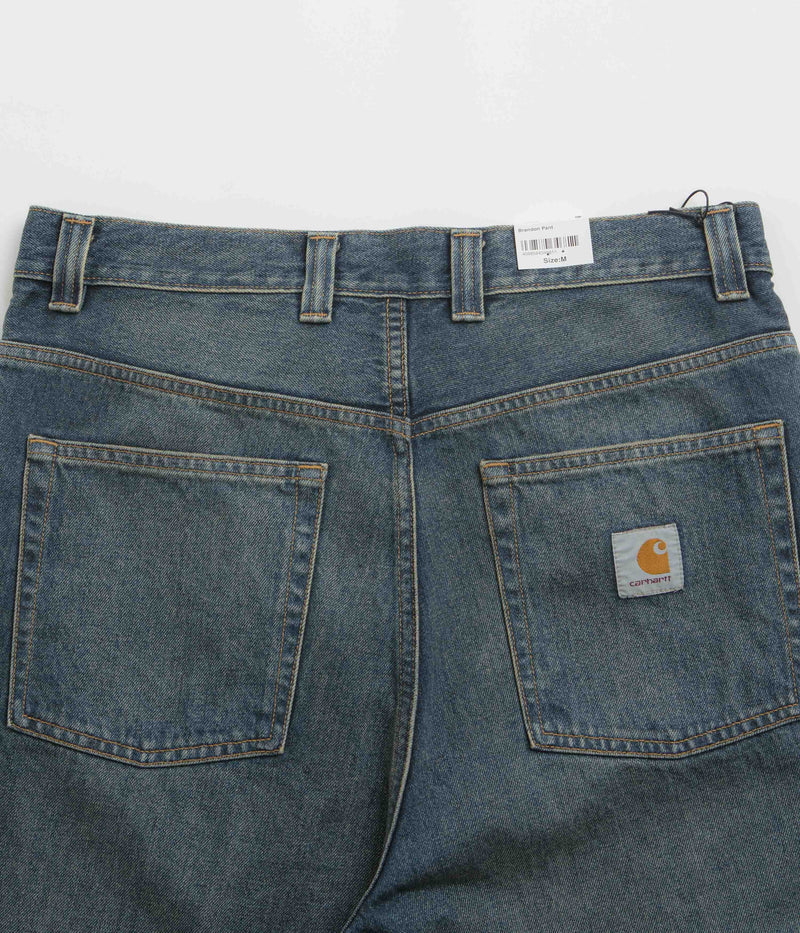 Carhartt Brandon Pants in Blue Worn Used Wash