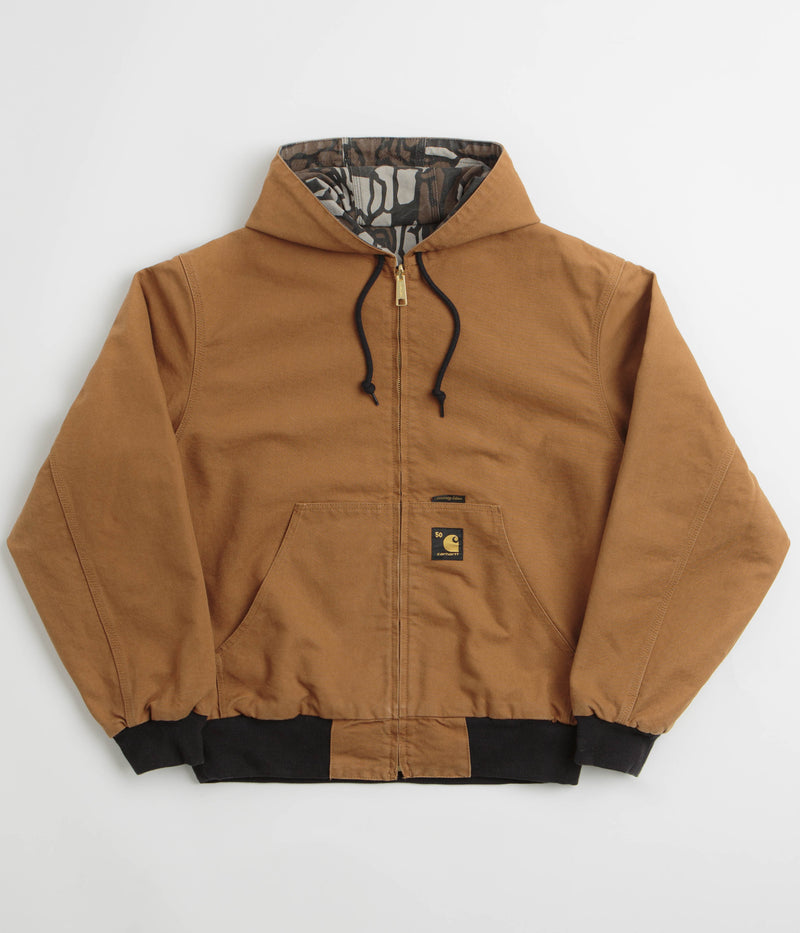 Carhartt Canvas OG Active Jacket in Hamilton Brown and Camo Trebark