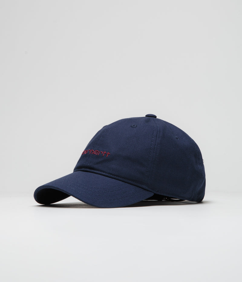 Carhartt Canvas Script Cap in Air Force Blue and Malbec