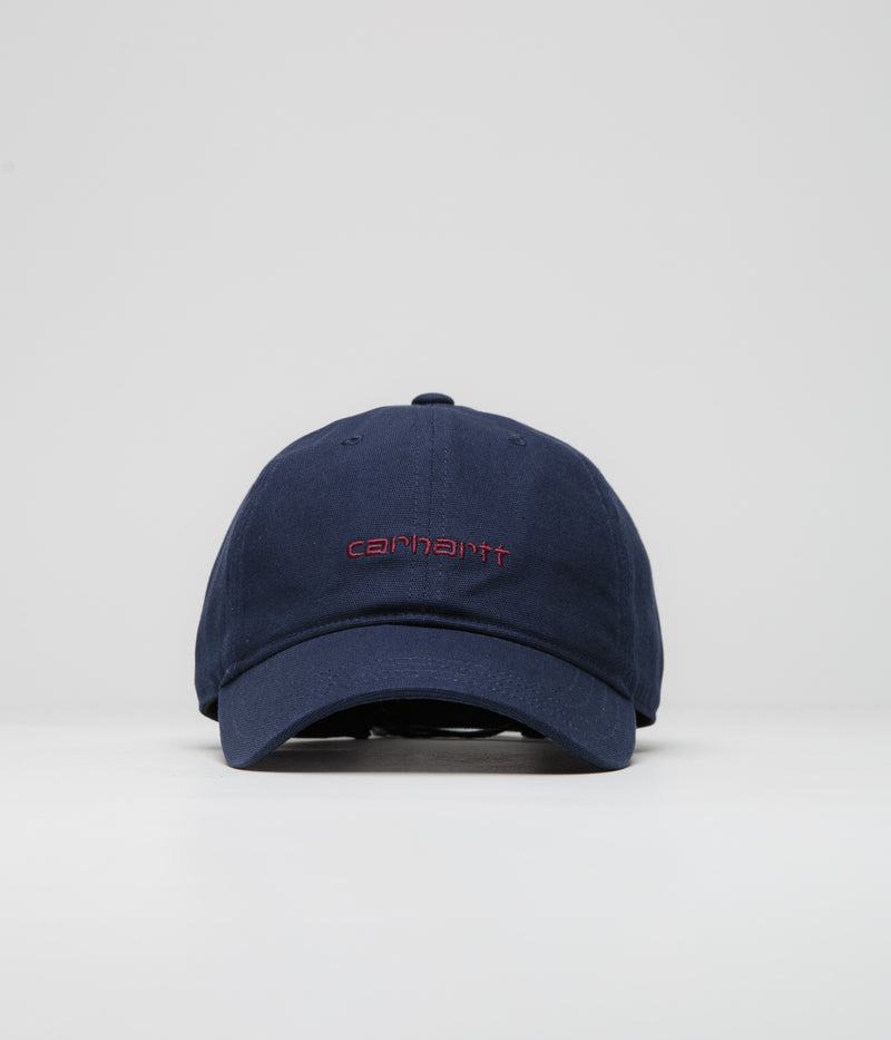 Carhartt Canvas Script Cap in Air Force Blue and Malbec