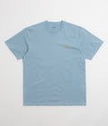 Carhartt Chase T-Shirt in Frosted Blue and Gold