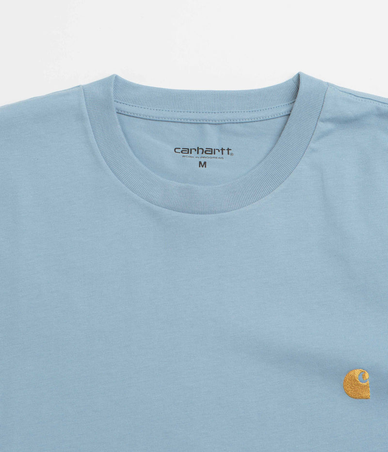 Carhartt Chase T-Shirt in Frosted Blue and Gold