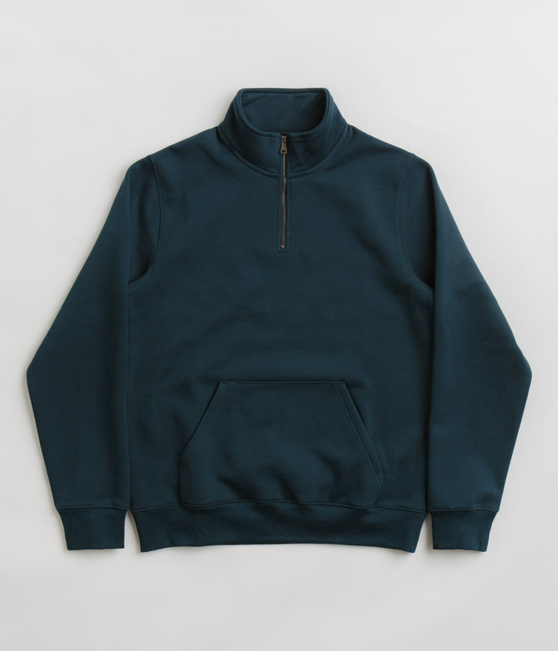 Carhartt Chase Zip Neck Sweatshirt in Duck Blue and Gold