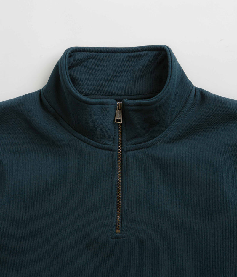 Carhartt Chase Zip Neck Sweatshirt in Duck Blue and Gold