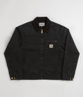 Carhartt Detroit Jacket in Black and Black Stone Canvas