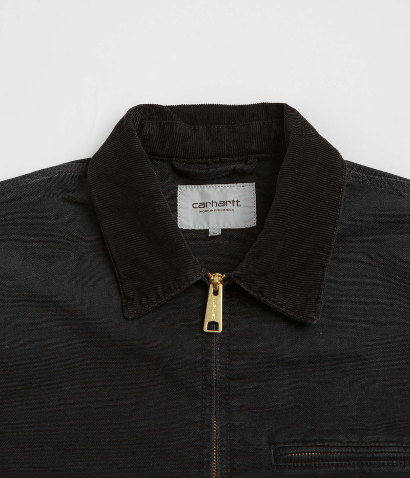 Carhartt Detroit Jacket in Black and Black Stone Canvas