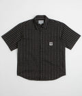 Carhartt Drewe Short Sleeve Shirt in Heart C Pinstripe and Black / Natural