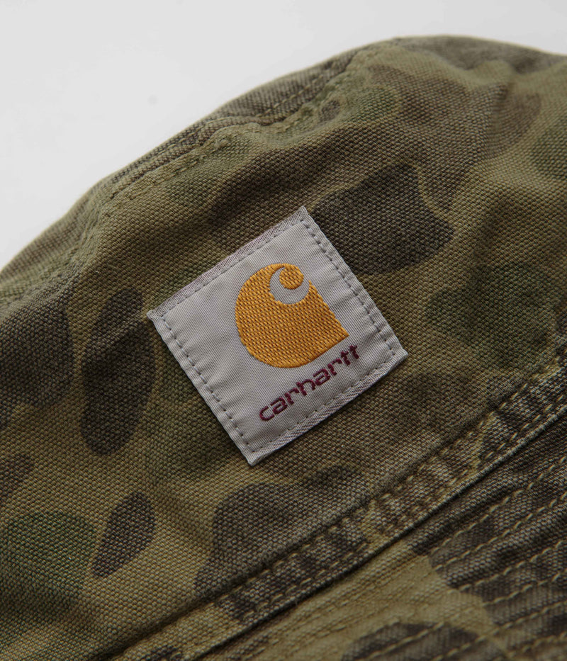 Carhartt Duck Bucket Hat in Camo Duck and Green / Office Green