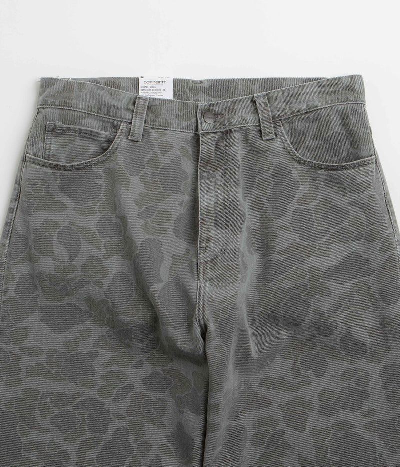 Carhartt Duck Landon Pants in Camo Duck and Black Heavy Bleached