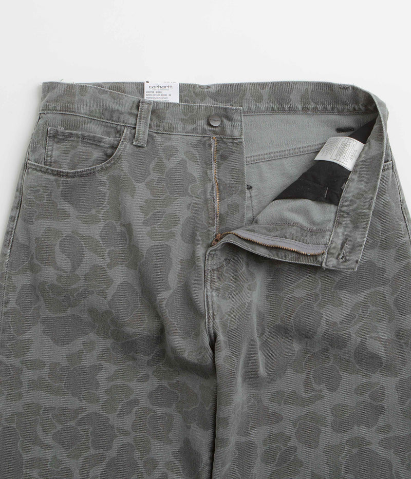 Carhartt Duck Landon Pants in Camo Duck and Black Heavy Bleached