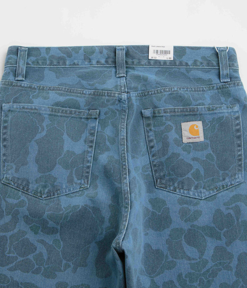 Carhartt Duck Landon Pants in Camo Duck and Blue Bleached