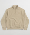 Carhartt Half Zip American Script Sweatshirt in Fleur De Sel