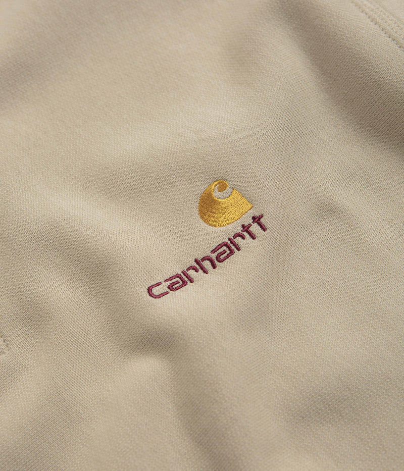 Carhartt Half Zip American Script Sweatshirt in Fleur De Sel