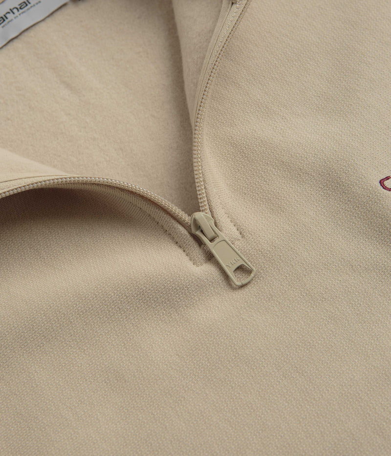 Carhartt Half Zip American Script Sweatshirt in Fleur De Sel