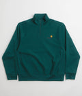 Carhartt Half Zip American Script Sweatshirt in Malachite