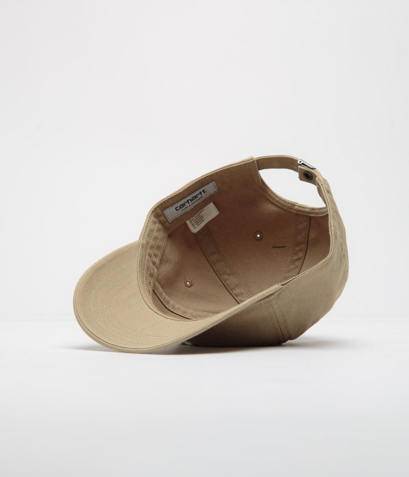 Carhartt Madison Logo Cap in Leather and White