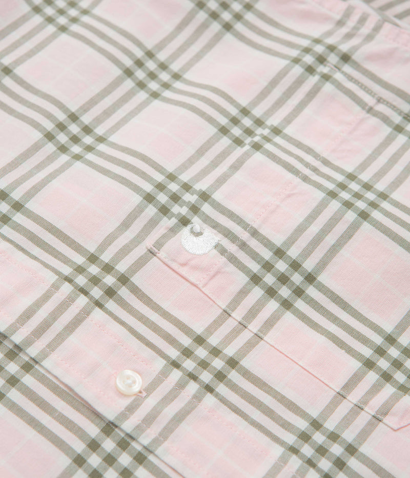 Carhartt Niven Short Sleeve Shirt in Niven Check and Air Pink / Wax