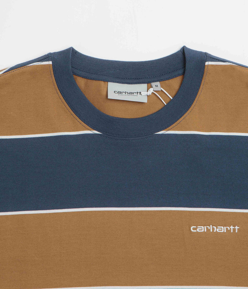 Carhartt Quinby T-Shirt in Quinby Stripe and Blue