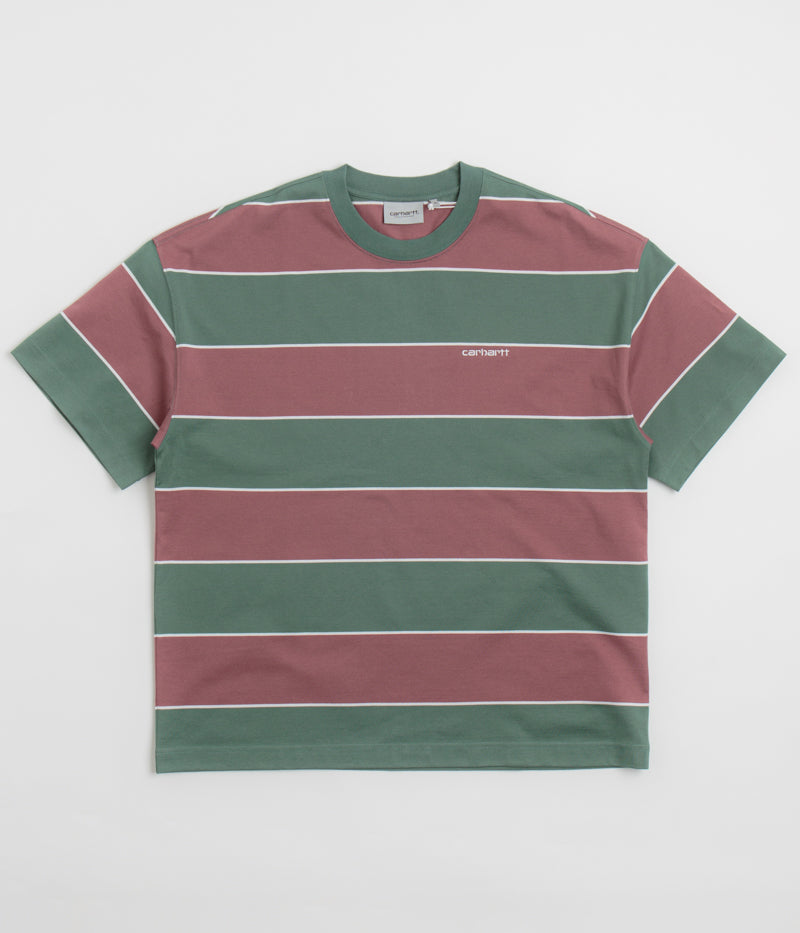 Carhartt Quinby T-Shirt in Quinby Stripe and Silver Pine