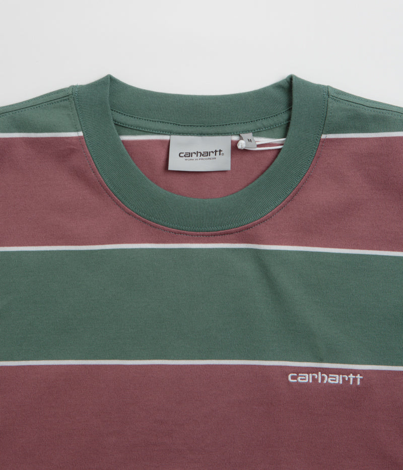 Carhartt Quinby T-Shirt in Quinby Stripe and Silver Pine
