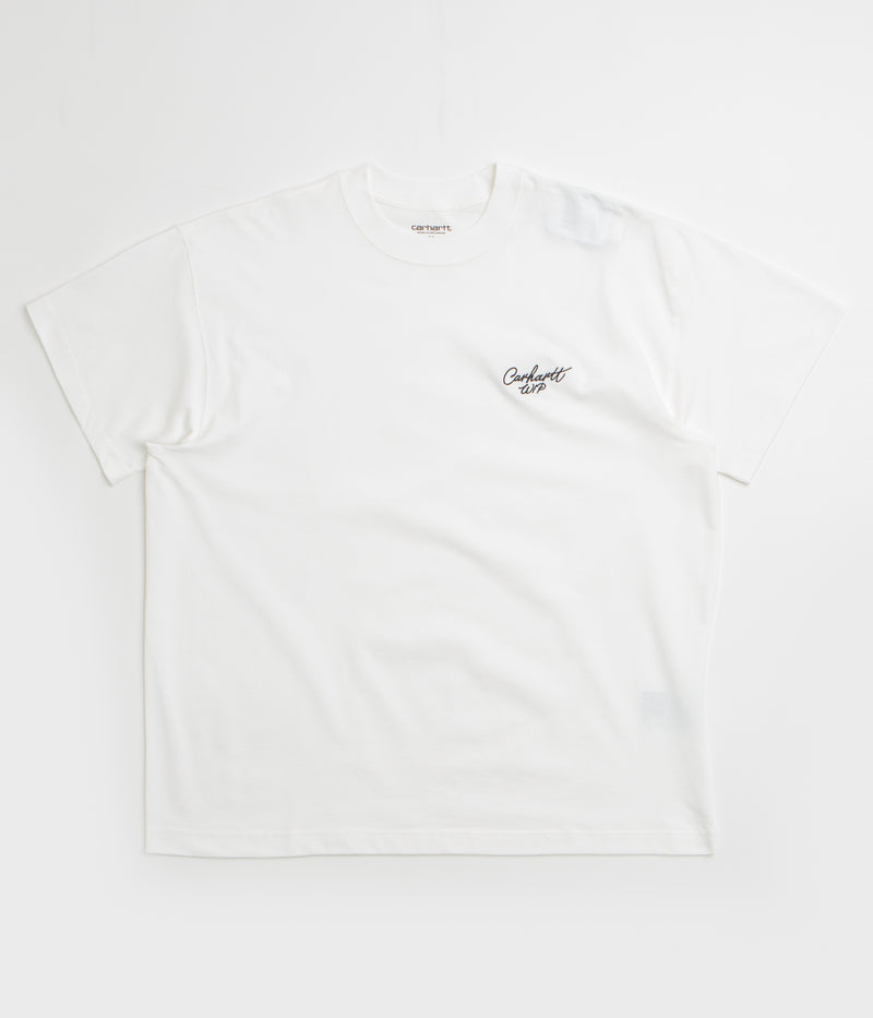 Carhartt Signature Script T-Shirt in White and Black