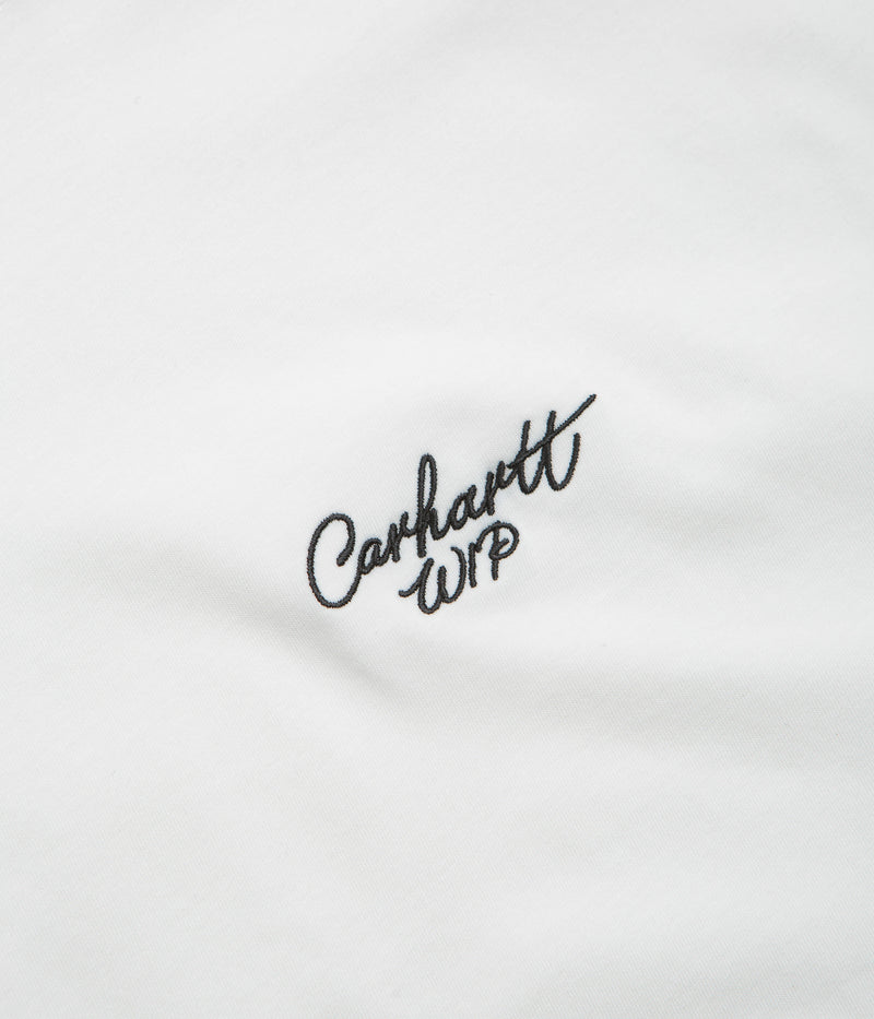 Carhartt Signature Script T-Shirt in White and Black
