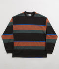 Carhartt Sundling Long Sleeve T-Shirt in Sundling Stripe and Deep Hamilton Brown