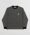 Carhartt Verner Pocket Long Sleeve T-Shirt in Verner Stripe and Black / Dark Grey Heather