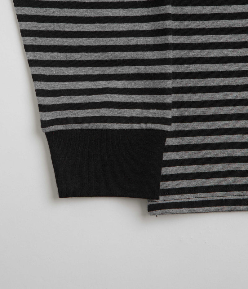 Carhartt Verner Pocket Long Sleeve T-Shirt in Verner Stripe and Black / Dark Grey Heather
