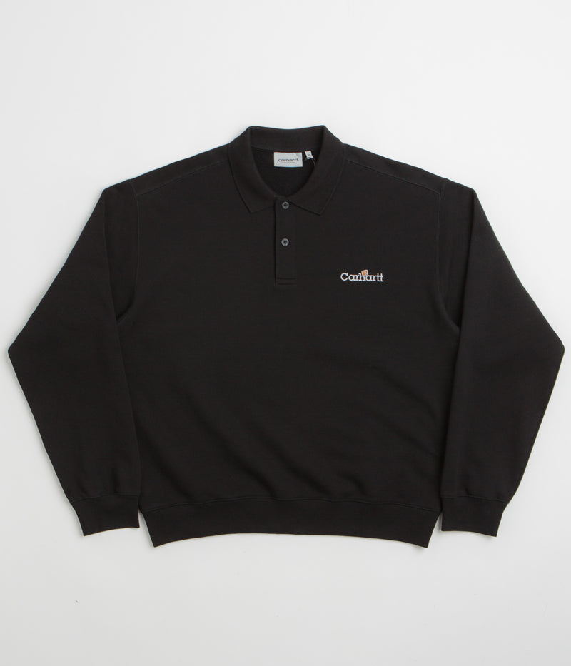 Carhartt WIP Label Polo Sweatshirt in Black