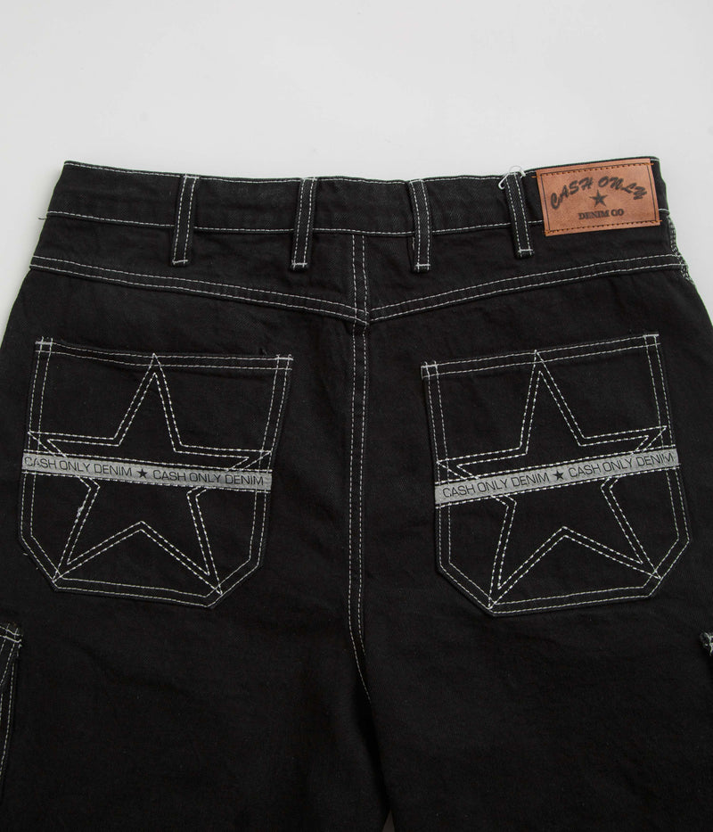 Cash Only Athletics Denim Shorts in Washed Black