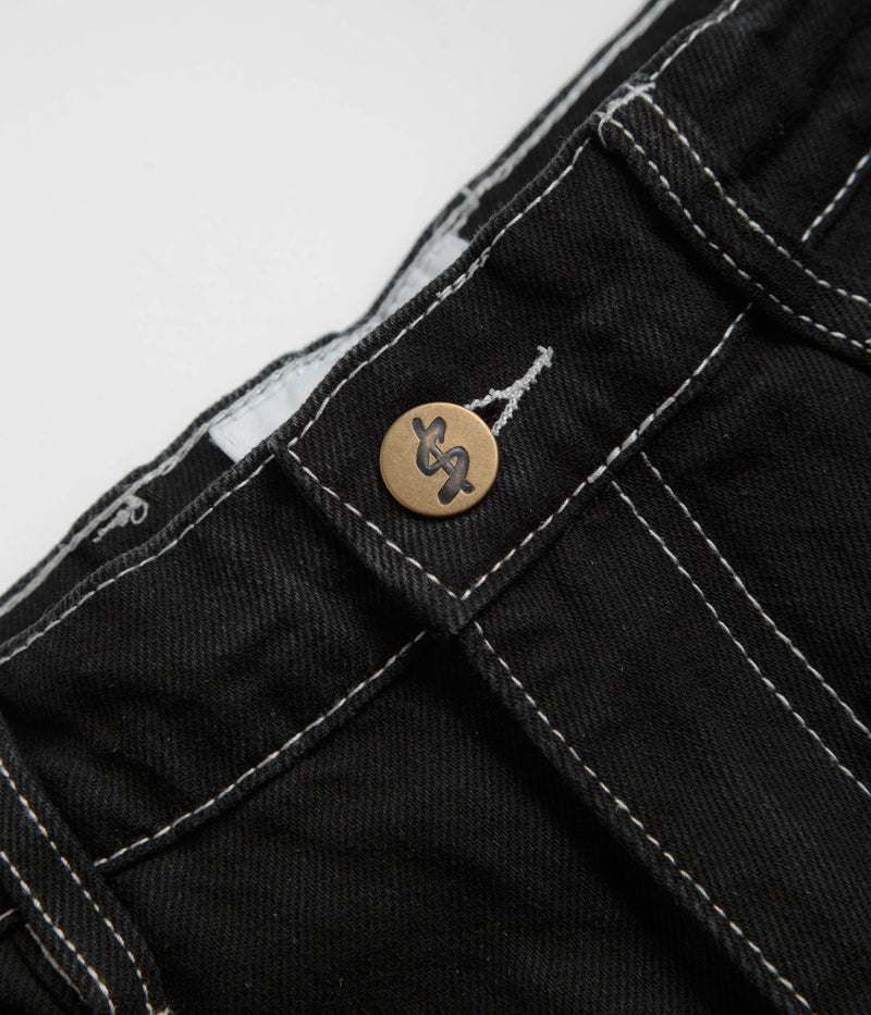 Cash Only Athletics Denim Shorts in Washed Black
