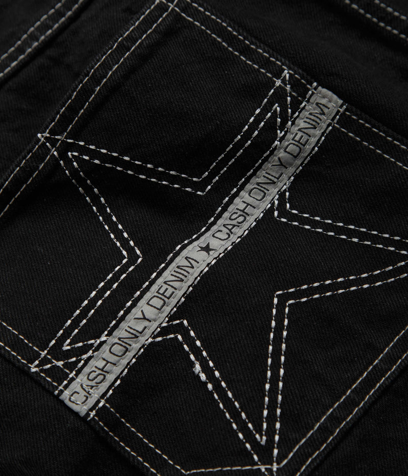 Cash Only Athletics Denim Shorts in Washed Black