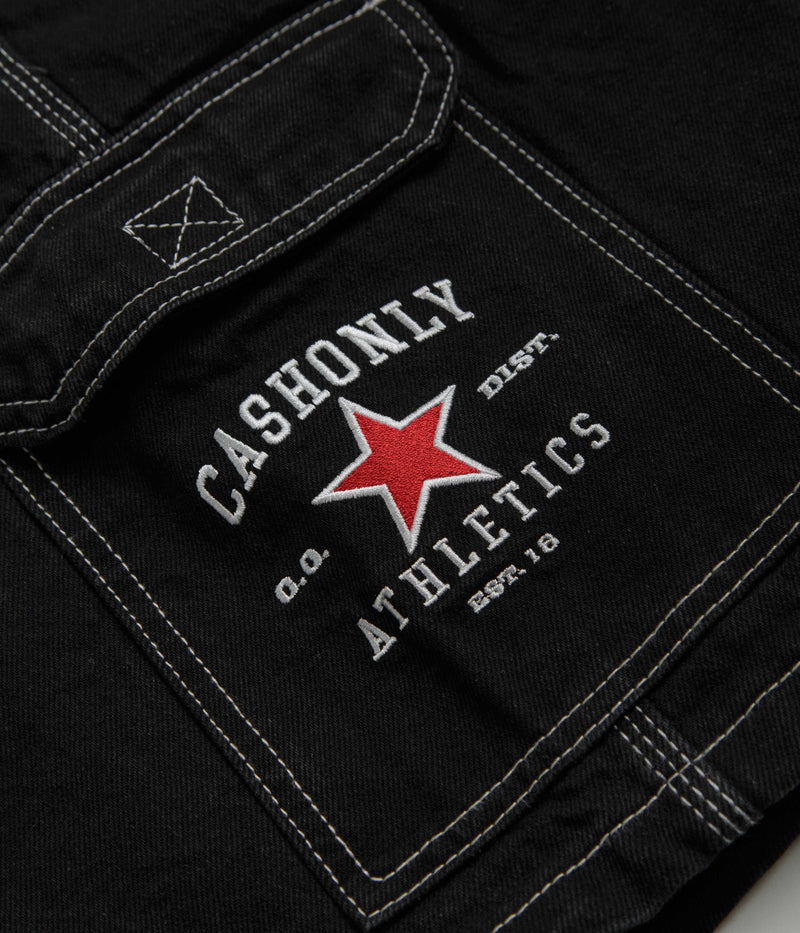 Cash Only Athletics Denim Shorts in Washed Black