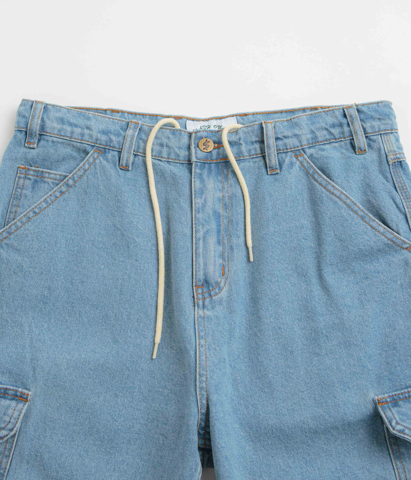 Cash Only Athletics Denim Shorts in Washed Indigo