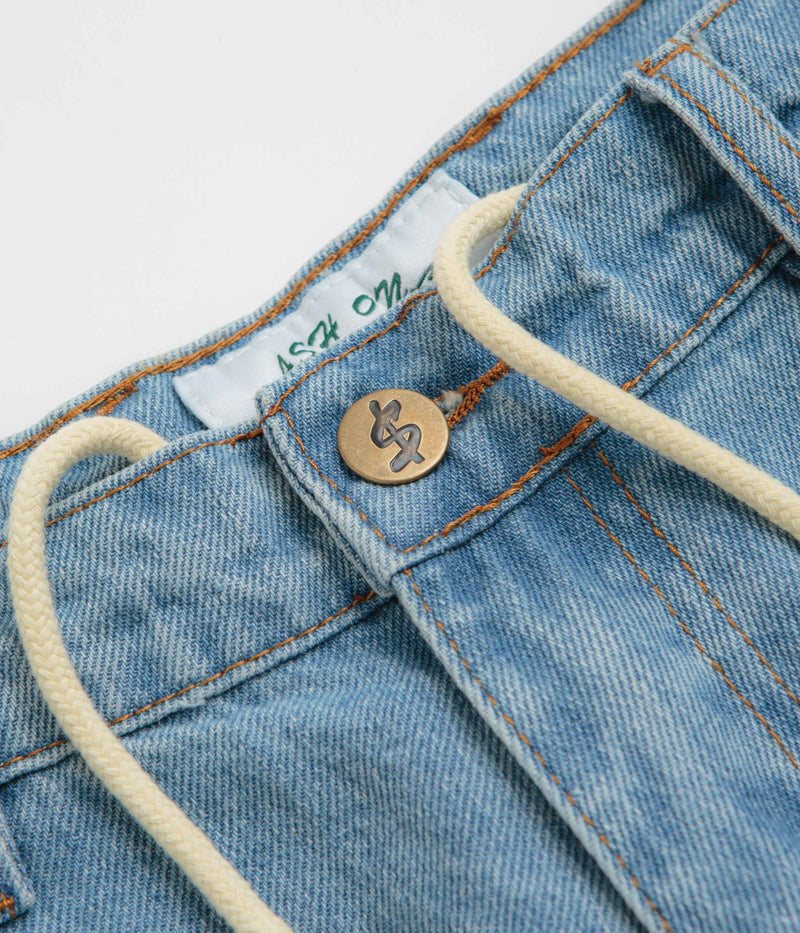 Cash Only Athletics Denim Shorts in Washed Indigo
