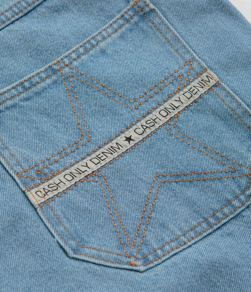 Cash Only Athletics Denim Shorts in Washed Indigo