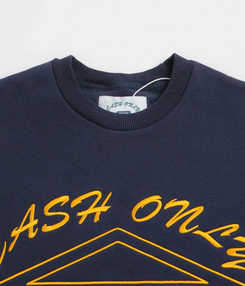 Cash Only Bank Crewneck Sweatshirt in Deep Navy