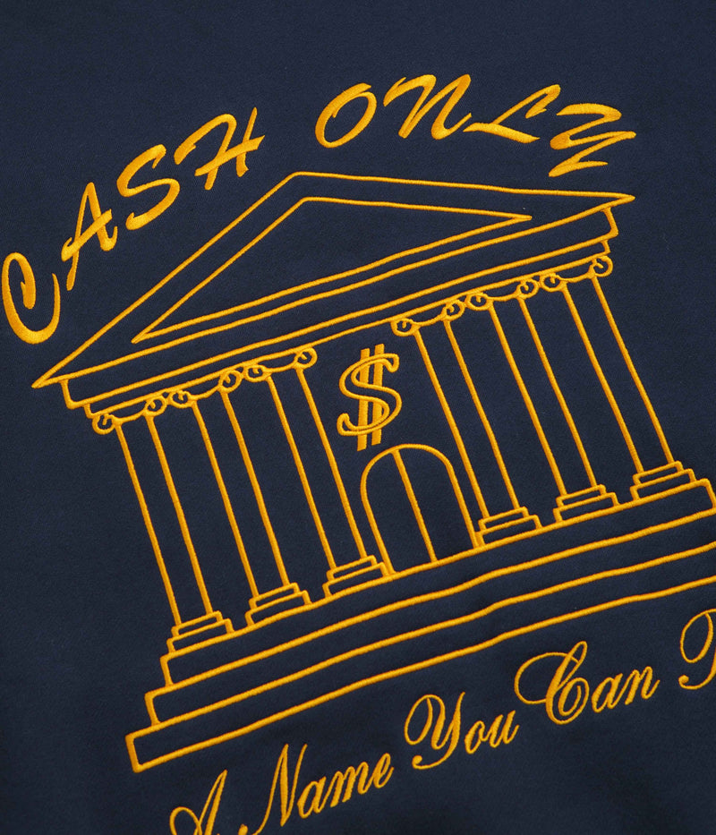 Cash Only Bank Crewneck Sweatshirt in Deep Navy