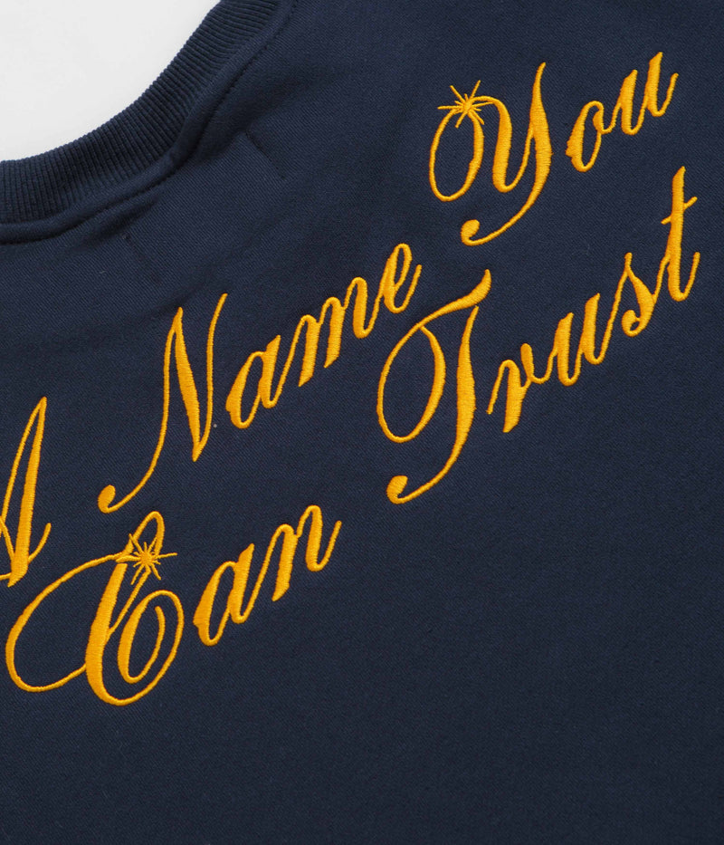 Cash Only Bank Crewneck Sweatshirt in Deep Navy
